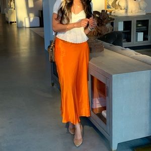 Zara faux silk skirt